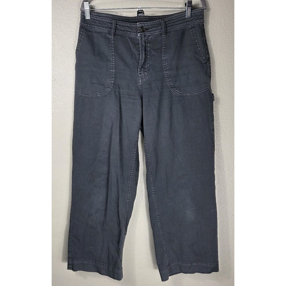 prAna Gray Organic Cotton Utility Crop Pants Women's Size 10 Cropped Cargo
